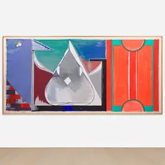 Thomas Scheibitz, Untitled (Nr. 70), 2003, vinyl, spray, acrylic, graphite and pigment marker on unstretched canvas