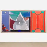 Thomas Scheibitz, Untitled (Nr. 70), 2003, vinyl, spray, acrylic, graphite and pigment marker on unstretched canvas