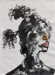 Khari Turner, Entering Hope Adjacent, 2020, acrylic, oil, ink and charcoal on paper