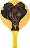 vanessa german, Untitled (Paddle), 2016, acrylic paint on racket