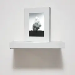 John Gerrard, Smoke Tree IV, 2006, simulation with artist's Corian frame and Corian console table