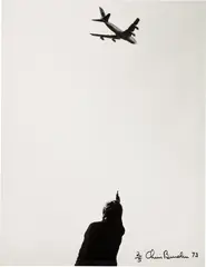 Chris Burden, 747, 1973, black and white photograph