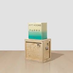 Subodh Gupta, Jeff the Koons (1), 2009, painted aluminum and wooden crate