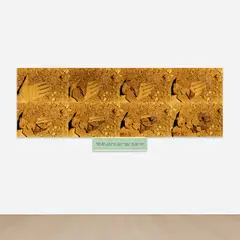 Dennis Oppenheim, Rocked Hand, 1970, color photos and collage text, on archival mat, in 9 parts