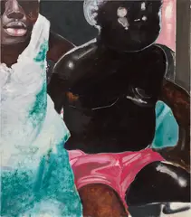 Devin B. Johnson, Hush Now..., 2019, oil, oilstick and spray paint on canvas