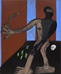Marcus Jahmal, Thief in the Night, 2019, acrylic on linen