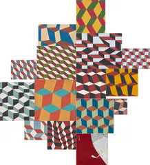 Barry McGee, Untitled (15 panel installation), 2005, acrylic and gouache on panel, in 15 parts