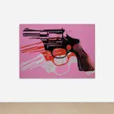 Gun by Andy Warhol, 1981-1982, synthetic polymer paint and silkscreen ink on canvas, offered Nov 2024