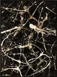 Jackson Pollock, Untitled, 1948, oil, enamel, pebbles and cut-outs on paper mounted on Masonite