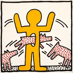 Keith Haring, Untitled, 1982, baked enamel on metal