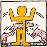 Keith Haring, Untitled, 1982, baked enamel on metal