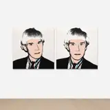Self-Portrait by Andy Warhol, 1981, synthetic polymer paint and silkscreen ink on canvas, diptych, sold Nov 2024