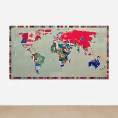 Alighiero Boetti, Mappa, 1989, embroidery on fabric