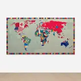 Alighiero Boetti, Mappa, 1989, embroidery on fabric