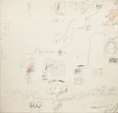 Cy Twombly, Crimes of Passion I, 1960, lead pencil, wax crayon and oil on canvas