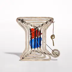 Alexander Calder, Reclining Bride, 1948, silver wire, glass and steel wire, with brass wire key