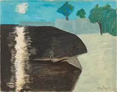 Moon over Miami by Milton Avery, 1959, oil on canvasboard, sold Nov 2024