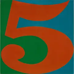 Cardinal Five by Robert Indiana, 1966, oil on canvas, sold Nov 2024