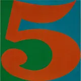 Robert Indiana, Cardinal Five, 1966, oil on canvas