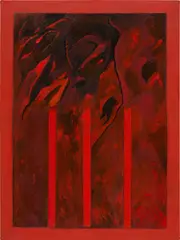 In the Red by Sonia Gechtoff, 2016, acrylic and graphite on canvas, sold Nov 2024