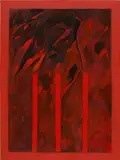 Sonia Gechtoff, In the Red, 2016, acrylic and graphite on canvas