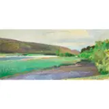 Wolf Kahn, Long Connecticut River Painting, 1984, oil on canvas