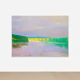 Wolf Kahn, Green and Gray on the Connecticut River, 1995, oil on canvas
