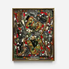 Alfonso A. Ossorio, Split, 1965, mixed media on panel, in artist's frame