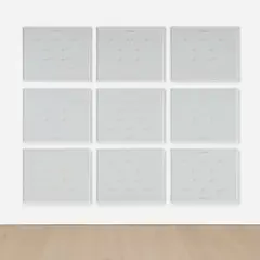 Marcel Broodthaers, Figures, typographical print on canvas, in 9 parts