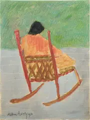 Milton Avery, Red Rocker, 1962, oil on canvasboard
