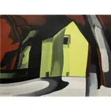 Oscar Florianus Bluemner, Black by Gold, 1934, casein varnish on board