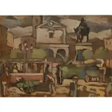 Joaquín Torres-García, Livorno, 1924, oil on Masonite