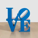 Robert Indiana, LOVE (Blue Faces Red Sides), 1966, painted aluminum