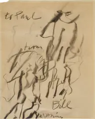 Untitled by Willem de Kooning, charcoal on paper, sold Nov 2024