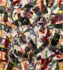 Joseph Glasco, Untitled, 1989, acrylic and fabric collage on canvas