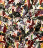 Joseph Glasco, Untitled, 1989, acrylic and fabric collage on canvas