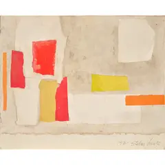 Esteban Vicente, Untitled, 1980, watercolor and paper collage mounted to paperboard