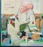 Stefanie Heinze, Rear (Falling Leaf), 2018, acrylic and oil on canvas