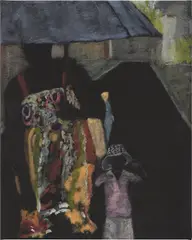 Mom and Me by Reggie Burrows Hodges, 2020, acrylic and pastel on canvas, sold Nov 2024