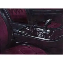 Issy Wood, Eggplant / car interior, 2019, oil on velvet