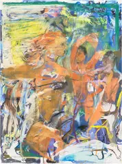 Cecily Brown, Untitled (Young Spartans), 2015, pastel and watercolor on paper