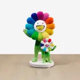 Takashi Murakami, Together with the Flower Parent and Child, 2021–2022, FRP, urethane paint, stainless steel and wood