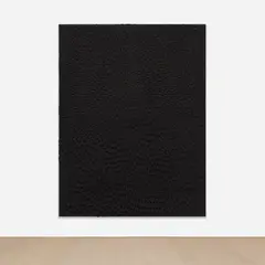 Jennifer Guidi, Shoreline (Black Sand SF #3E Mandala, Pattern Ground), 2016, sand and acrylic on linen