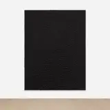 Jennifer Guidi, Shoreline (Black Sand SF #3E Mandala, Pattern Ground), 2016, sand and acrylic on linen