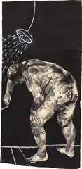 William Kentridge, Ubu drawing (Cartographer), 1997, gouache, charcoal and pastel on paper