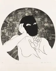 My Vernicle, o tu amor me condena by Belkis Ayón, 1998, collograph, sold Nov 2024