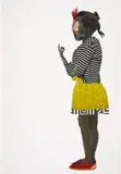 Deborah Roberts, Girl with a Pink Mask, 2017, collage and mixed media on paper