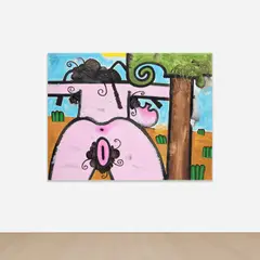 Carroll Dunham, Hers/Dirt/One, 2009, mixed media on canvas