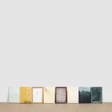 Emil Lukas, Moment with Nine, 1992, mixed media and paint on glass, wood and plaster, in 8 parts