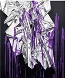 Anselm Reyle, Untitled, 2011, mixed media on canvas, in artist's acrylic glass box